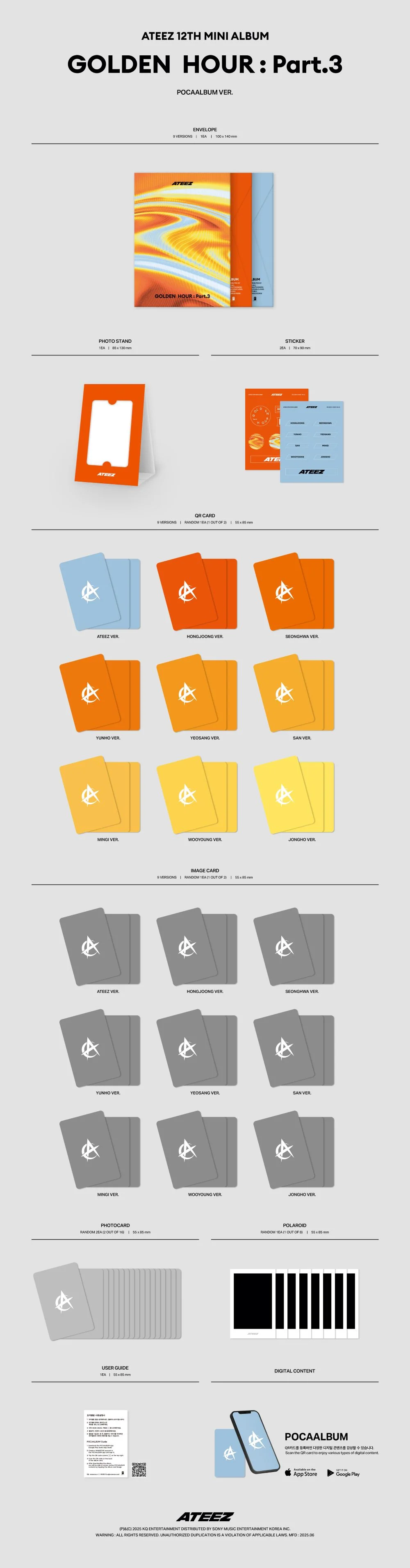 ATEEZ – GOLDEN HOUR Part.3 POCAALBUM – zestaw albumowy