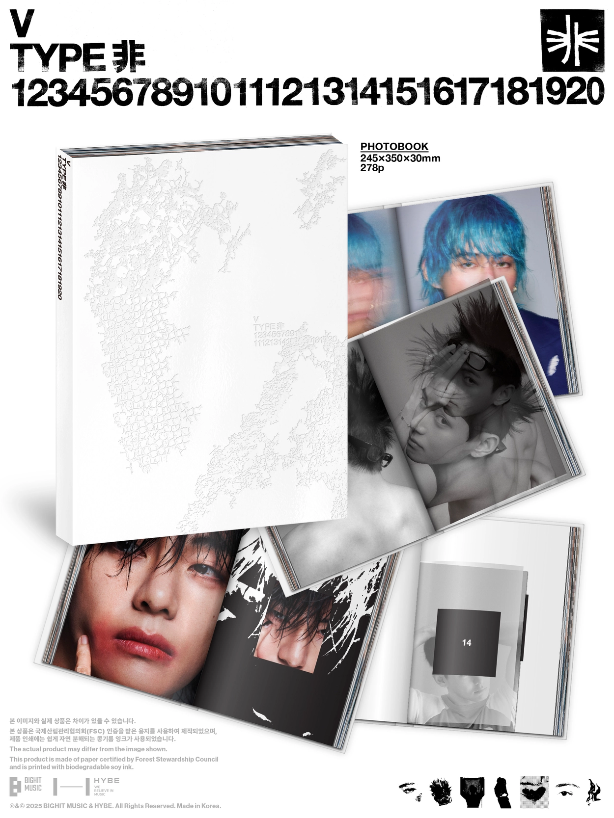 V BTS TYPE 非 Photobook Apple Music POB – zestaw