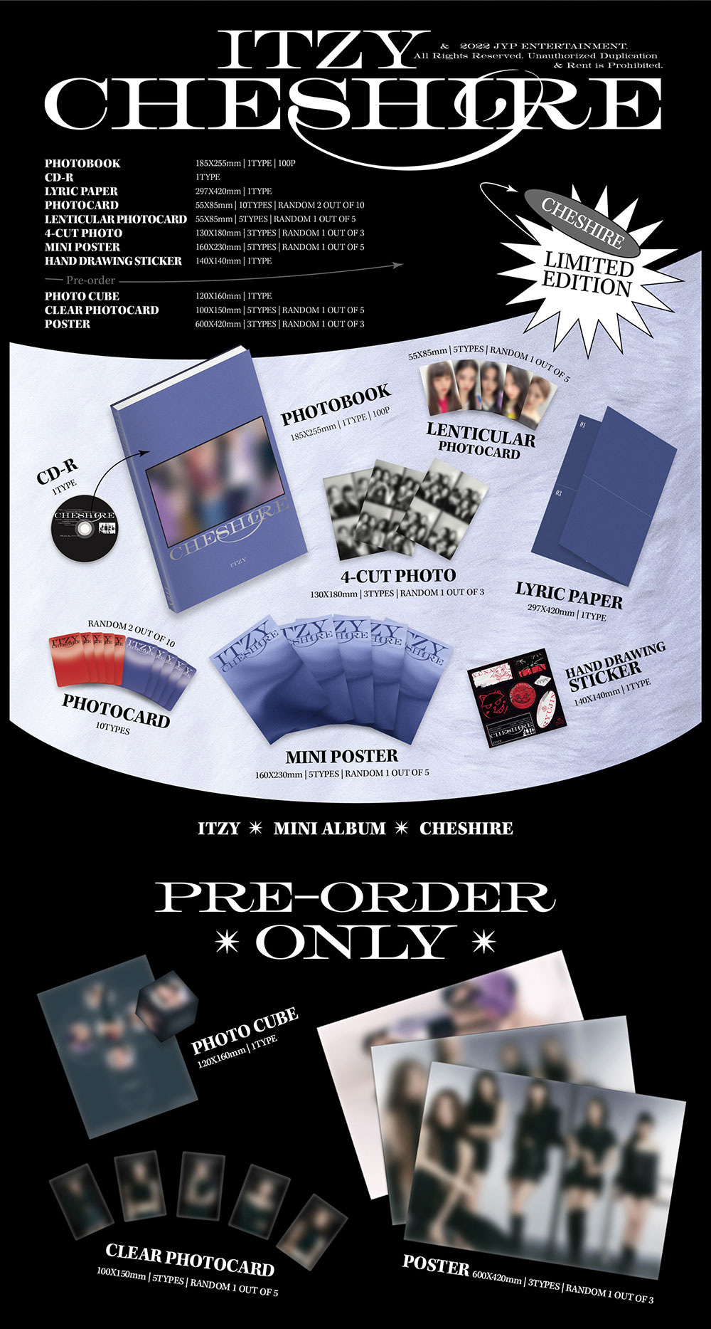 ITZY – CHESHIRE Limited Edition – zawartość albumu