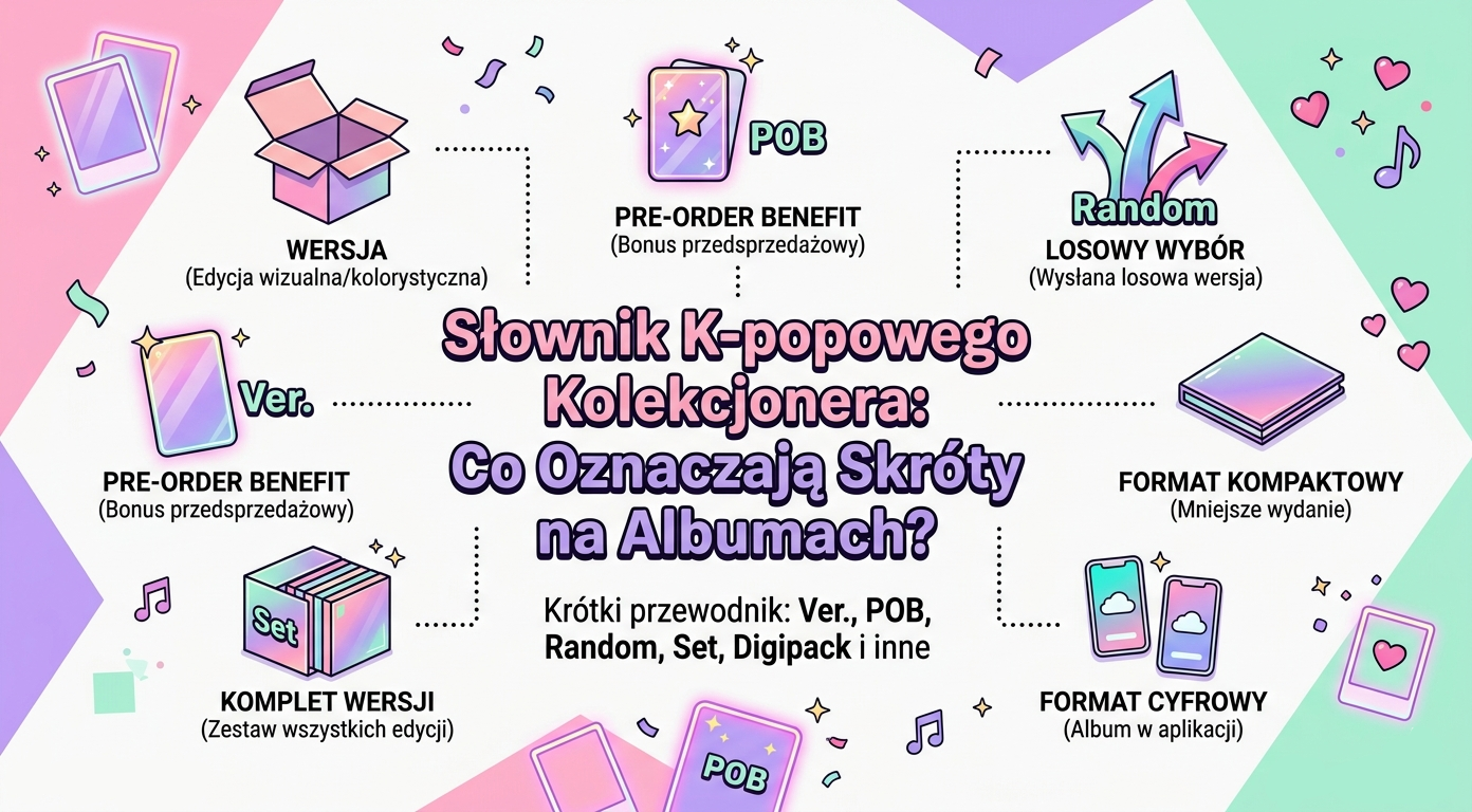 Co oznaczają skróty na albumach K-pop? Ver., POB, Random, Digipack i inne